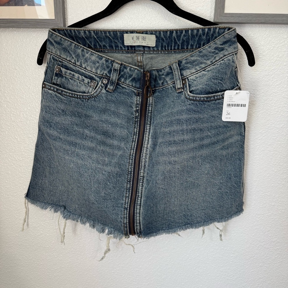We The Free by Free People women’s size 26 Zip It Up mini denim skirt blue denim - Picture 5 of 9